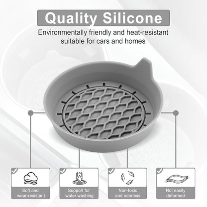 Car Cup Holder Coaster, Silicone Cup Holder Insert, Universal Non-Slip Cup Holders, Car Accessories Interior for Women and Man 4 Pack Gray - Image 5