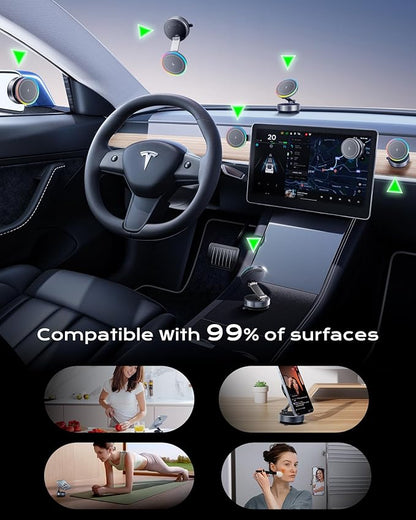 MagSafe Car Charger Mount, 15W Fast Wireless Charging Phone Holder, 108LB Vacuum Suction Cup & 3800gf Strong Magnet, 360° Adjustable Dashboard Windshield Mount for iPhone 17 Pro Max/17 Air/16-12 - Image 6