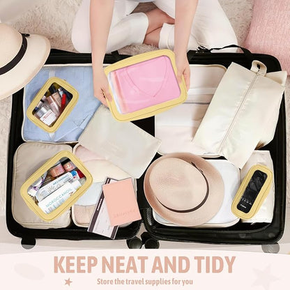 YOPCDJ 5PCS Diaper Bag Organizer Pouch Set, TSA Approved Toiletry Bag，Clear Waterproof TPU Makeup Bag Set Travel Organizer Bags for Women and Kids - Image 5