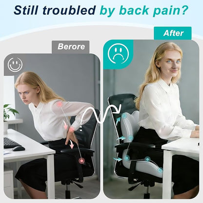 Seat Cushion for Office Chair, Ergonomic Cushion with Lumbar Support Pillow | Orthopedic Memory Foam Coccyx Cushion for Tailbone & Sciatica Pain Relief, Ideal For Office Chairs, Car Seats, Wheelchairs - Image 5