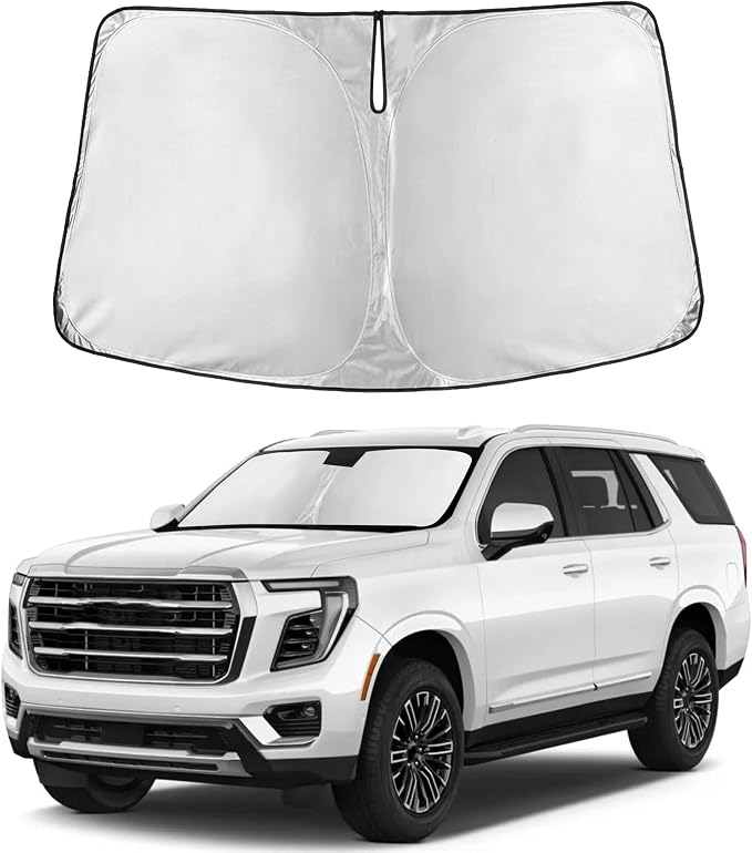 Autovir Windshield Sun Shade Fit for 2021-2023 2024 2025 Gmc Yukon XL | Sunshade, Front Car Window Shades Sun Visor, Blocks UV Rays & Heat, Car Accessories by Autovir