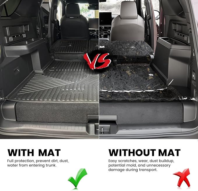 LASFIT Cargo Mat for Toyota 4Runner 2025 2026 (Only Fit Hybrid & 5-Seats) | All Weather Custom Fit Anti-Slip Pet Friendly Easy Clean TPE Trunk & Backrest Mats for 6th Gen 4Runner, Black - Image 5