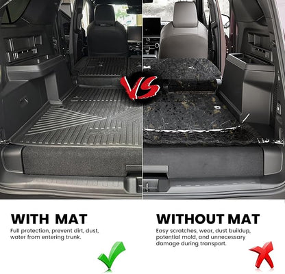 LASFIT Cargo Mat for Toyota 4Runner 2025 2026 (Only Fit Hybrid & 5-Seats) | All Weather Custom Fit Anti-Slip Pet Friendly Easy Clean TPE Trunk & Backrest Mats for 6th Gen 4Runner, Black - Image 5