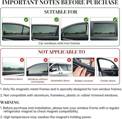 4 Car Window Shades & 1 Privacy Partition Curtain, Magnetic, Block Light | UV Protection, Keeps Cooler, Universal Size, Protect Privacy, Heat Insulation, Adjustable Privacy Curtain for Car SUV Truck - Image 9