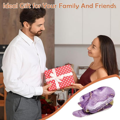 Sunglasses Holder for Car Visor - 2 Packs Purple Magnetic Leather Sunglasses Clip for Car Visor Sunglass Holder Ticket Card Hanger Clips Auto Interior Accessories for Women Men SUV Truck - Image 5