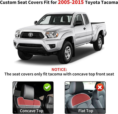 Truckiipa Seat Covers for Tacoma Full Set Leather Truck Seat Covers Waterproof Car Seat Cover Cushion Custom Fit for 2005-2015 Toyota Tacoma Double Crew Cab, Full Set, Black&Blue - Image 6