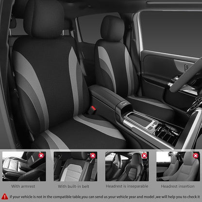 CAR PASS EVA Waterproof Car Seat Covers Full Set,Black Gray Seat Covers for Cars,Airbag Compatible,Universal Fit Sedans,Vans,SUVs,Trucks (Black and Gray) - Image 2