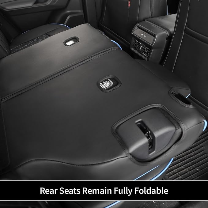 EKR Rav4 Seat Covers Custom Fit for Toyota Rav4 (Hybrid) LE/XLE Premium 2026, Leather Car Seat Cover Full Set for SUV,Faux Leather(Black with Blue Piping) - Image 7