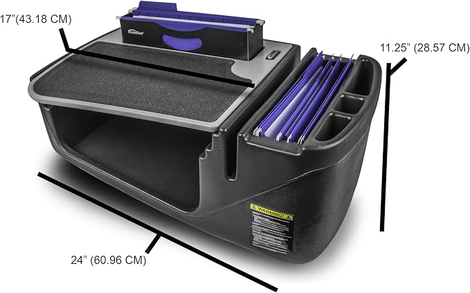 AutoExec AE-FMEF-PM-TAB-11M Efficiency FileMaster Car Desk for Your Vehicle Workstation and Mobile Office, Natural with Phone Mount and Tablet Mount | Vehicle Workstation, Mobile Office, Phone Mount, Tablet Mount - Image 3