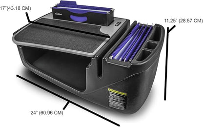 AutoExec AE-FMEF-PM-TAB-11M Efficiency FileMaster Car Desk for Your Vehicle Workstation and Mobile Office, Natural with Phone Mount and Tablet Mount | Vehicle Workstation, Mobile Office, Phone Mount, Tablet Mount - Image 3