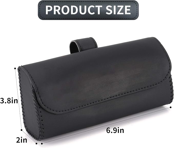 Accmor Glasses Holder for Car Sun Visor, 2 Pack Vehicle Sunglasses Holders Case with Hidden Magnetic Closure, Universal Fit Leather Auto Eyeglasses Organizer Box Eyeglass Hanger Clip Car Accessories - Image 2