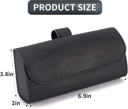 Accmor Glasses Holder for Car Sun Visor, 2 Pack Vehicle Sunglasses Holders Case with Hidden Magnetic Closure, Universal Fit Leather Auto Eyeglasses Organizer Box Eyeglass Hanger Clip Car Accessories - Image 2