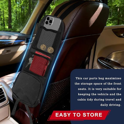 Car Seat Side Storage Pocket, Car Seat Organizer Hanging Bag (2, Black) - Image 5