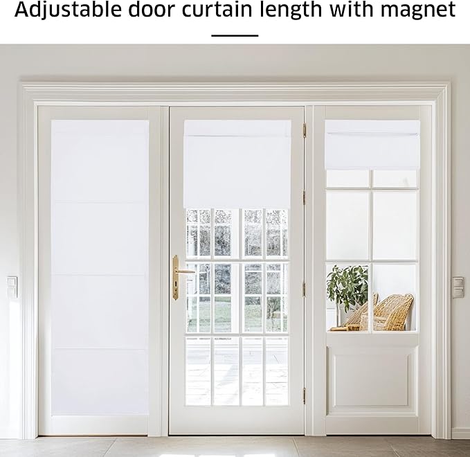NICETOWN Blackout Door Blinds for Windows Cordless Blinds Temporary Shades | No Drill Room Darkening Shade for Bedroom Bathroom Kitchen Office (Pure White, 30 x 64 inch Long, 1 Panel) - Image 3