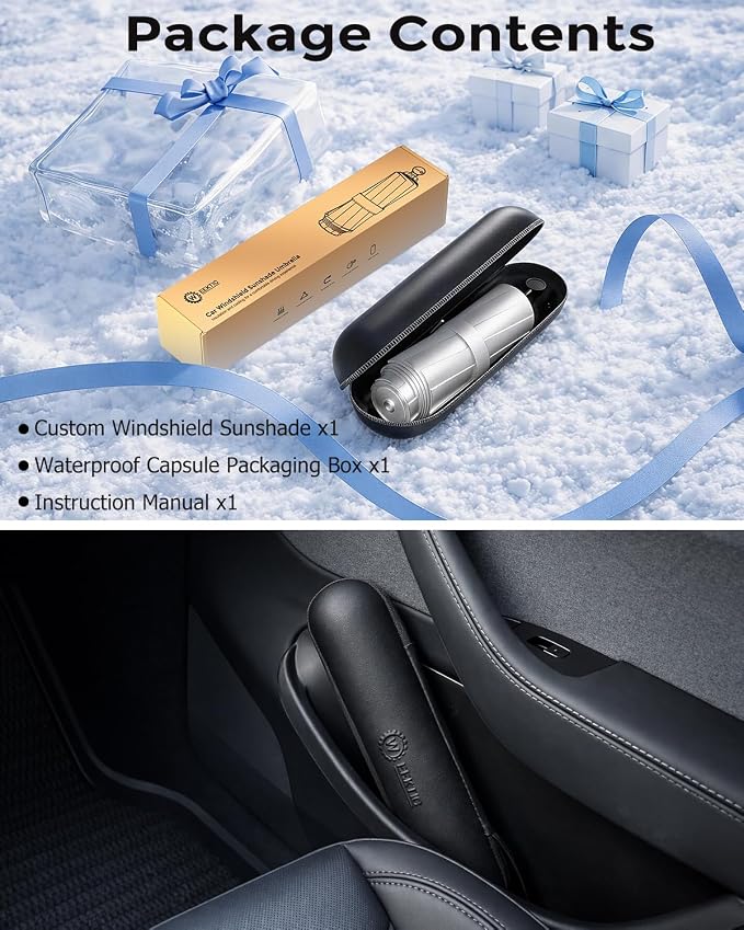 Weektic Custom Windshield Sun Shade Umbrella for Honda Civic Sedan & Hatchback 2022-2026, Double Thickened Ice Crystal Coating Sun & Heat Protection, Keep Vehicle Cool & Protect Interior - Image 6