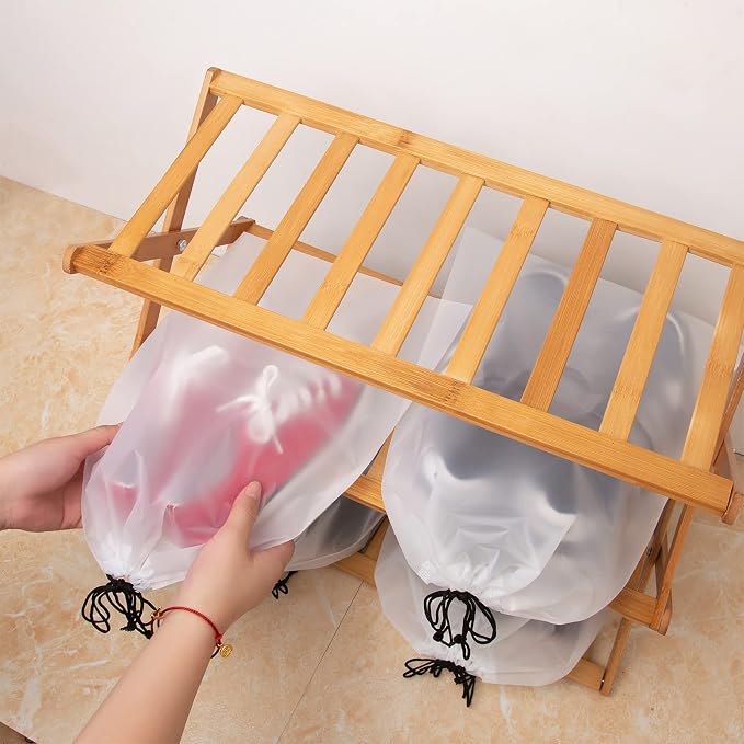 Vorspack Transparent Shoe Bags for Travel Large Clear Shoes Organizers Storage Pouch with Rope for Men and Women 26 Pack - Image 7