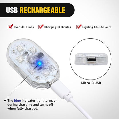 Nilight 2 PCS 7 Colors Wireless Magnetic RGB LED Interior Lights | USB Rechargeable Universal Mini Sticky Footwell Ambient Atmosphere Reading Lamp with Touch Sensor, Portable Night Lighting - Image 7