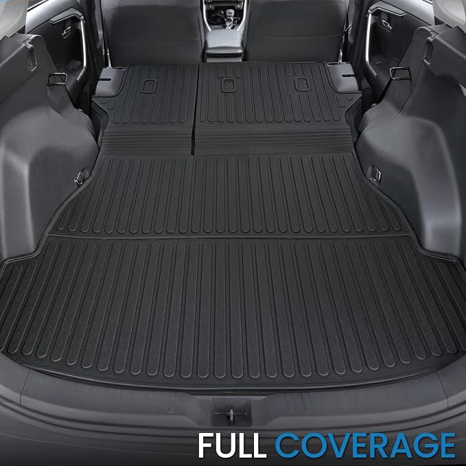 Cargo Mat for Toyota RAV4 2019-2025 Hybrid & Gas Accessories | One-Piece Cargo Liner & Rear Seat Back Protector, All Weather TPE, Non Slip & Odorless & Scratch Proof, Quick Clean - Image 4