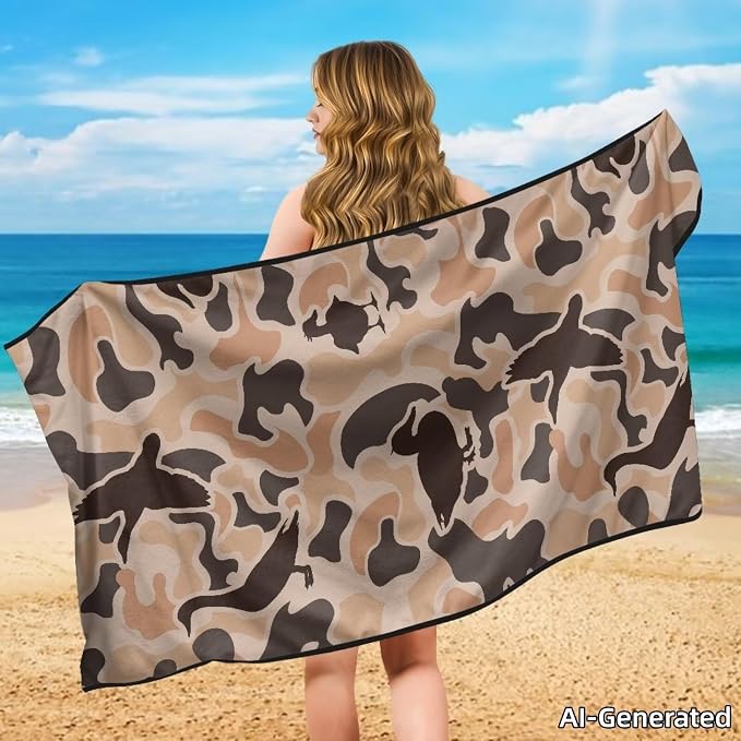 SEANATIVE Duck Camouflage Sweat Towel Car Seat Cover for Gym Running Athletes Fitness Workout, Auto Seat Pet Protector, Sports Towel Seat Covers for Cars - Image 4