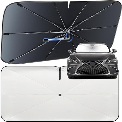 Windshield Sun Shade Umbrella for Lexus ES 2018-2026 Front Window Shield | Heat-Reflective Window Shade, Umbrella Sunshade Cover Blocks Heat, Protects Interior, Vehicle-Specific Precision Fit by Fshaanys