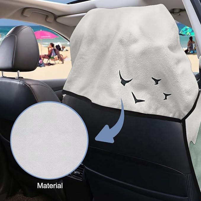 Car Towel Seat Cover Mountain Car Seat Cover Protector Breathable Non-Slip Cars Interior Accessories with Storage Bag for Cars, SUVs, and Trucks - Image 3
