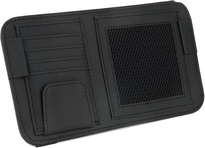 Leather Car Sun Visor Organizer for Or Truck, Sunglasses Holder, Cards Sleeve Pockets Organizer,Visor Document Holder for Car Registration License, Drving License, Insurance, Cards, Pen, Key - Image 8