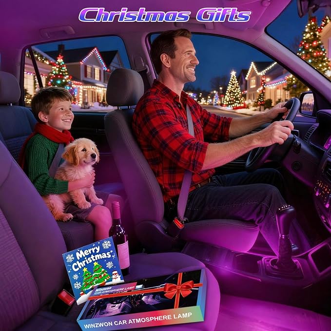 Winzwon Car Interior Lights, LED Lights for Halloween Car Accessories | Christmas White Elephant Gifts for Him Men Women Teen Boys, APP Control with USB Port Color Change Lights for Truck Decor - Image 7