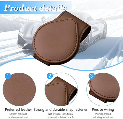 Sunglasses Holder for Car Visor, Magnetic Leather Sun Visor Eyeglasses Hanger & Ticket Card Clip, for Most Cars - Image 3