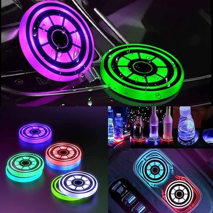 2PCS LED Car Cup Holder Lights, Light up Car Coasters for Cup Holders | 7 Color-Changing Light Up Cup Holder Insert Coasters, Waterproof Car Accessories for Teens, Car Gifts for Men & Women - Image 5