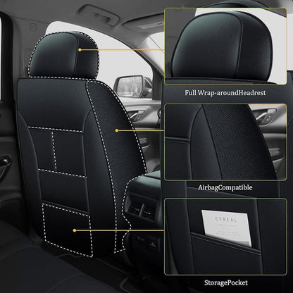 IKABEVEM Car Seat Covers Fit for Mazda CX-9 2016-2024 7 Seater | Custom Full Set,Waterproof Faux Leather,Scratch Resistant,Full Wrap,Easy to Install&Wipe Clean,Black Seat Interior Protector - Image 3