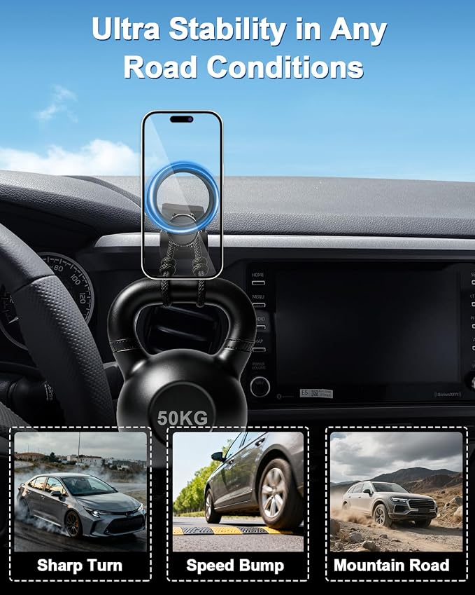 PZK Car Phone Holder for Toyota Tacoma 2016-2023 Accessories Custom Vent | 3rd Gen Tacoma Magnetic Car Phone Mount with Magsafe 360° Rotation Hands Free Phone Stand for All 4.0-7.0‘’ Smartphone - Image 7