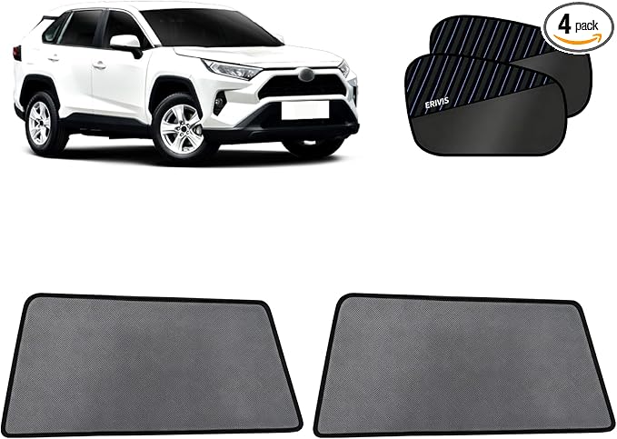 2 PCS Car Rear Side Window Shades for 2019-2025 Toyota RAV4 | Sun Shades with Breathable Mesh Accessories, UV & Heat Blocking Privacy Covers for Baby, Travel, Camping by ERIVIS