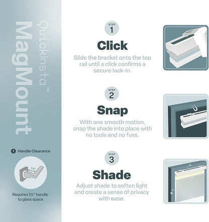 REGAL estate Magnetic Top Down Bottom Up Door Shades, White, 25 x 48 in | Strong-hold MagMount, Thermal insulation, Adjustable privacy for steel doors, Light filtering, Cordless cellular shade - Image 6