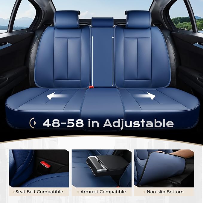 Coverado Car Seat Covers, Seat Covers for Cars, Waterproof Leather Auto Seat Protectors, Leather Car Seat Cushion, Car Interiors Accessories Universal Fit for Most Cars - Image 7