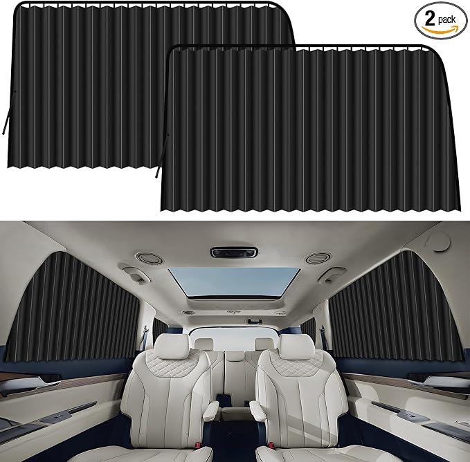 XCBYT Magnetic Car Side Window Shades, 2 Pack | 98% UV Block, Rear Seat Privacy, Strong Magnetic, Universal Fit, for Baby, Pets by XCBYT
