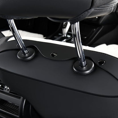 FLORICH Waterproof Front Car Seat Cover Faux Leather Automotive Seat Cover Front Car Seat Cushion Car Seat Protector Accessories Universal Fit for Most Cars SUV Trucks, Black&White - Image 8