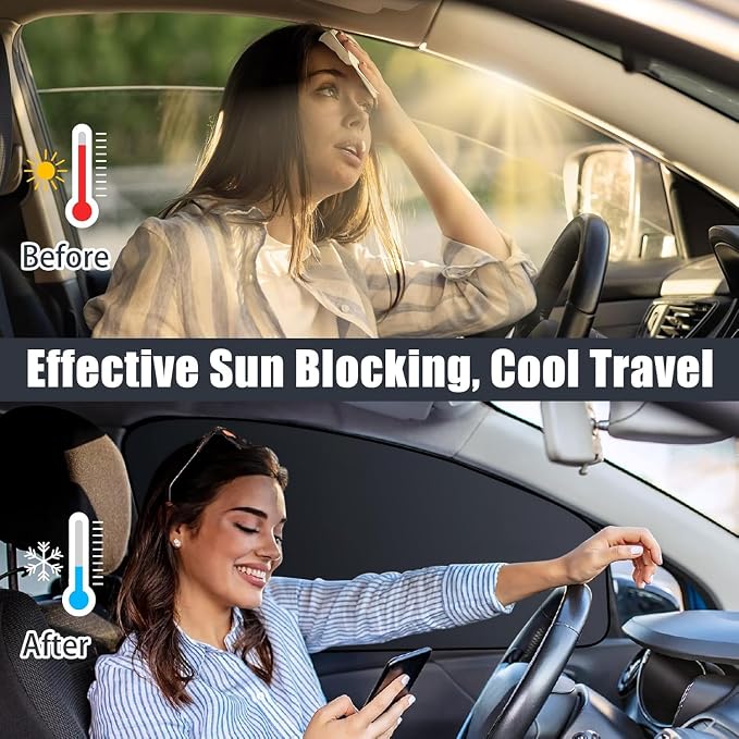 ZATOOTO Magnetic Car Window Shades for Driver Side Window, Full Blackout | Privacy, UV‑Block, Heat Insulation, Metal Frame Fit, No Adhesive, Tool-Free Install, For Travel Camp Privacy - Image 2