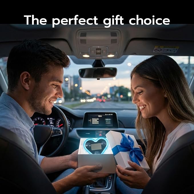 Mcbazel Car LED Ambient Light, Rechargeable Solar-Powered Heart-Shaped LED Light, 6 Lighting Modes, Romantic Car, Outdoor Decor, Ideal Gift for Couples, Women, Men - Ice Blue (1 Pcs) - Image 8
