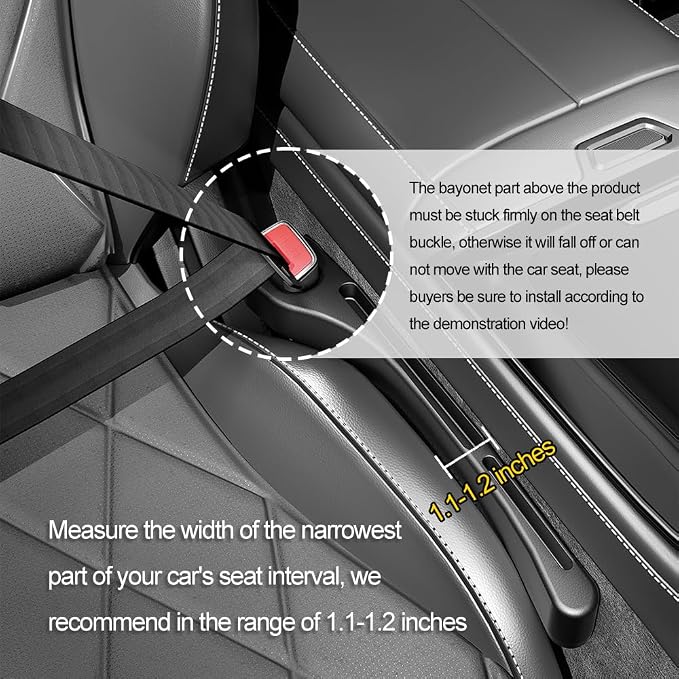 2PCS Car Seat Gap Filler Organizer with Phone Holder,[Upgrade Version] Car Seat Gap Organizer for Prevent Falling,Essential Car Accessories Car Side Seat Gap Filler (Beige) - Image 6
