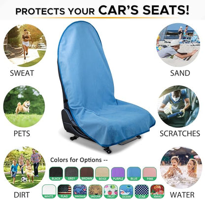 Waterproof Sweating Car Seat Cover for Post Gym Workout, Running, Swimming, Beach and Hiking, Universal Fit Non-Slip Bucket Seat Protector for Cars SUV Trucks, Machine Washable (Light Blue) - Image 7