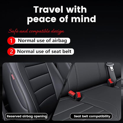 HKZ Custom Fit Civic Seat Cover Full Set for Honda Civic 4 Door Sedan-Only (Sport 2022 2023 2024) & (LX 2022-2026),5-Seats Full Set,Leather Seat Protector(Black) - Image 9