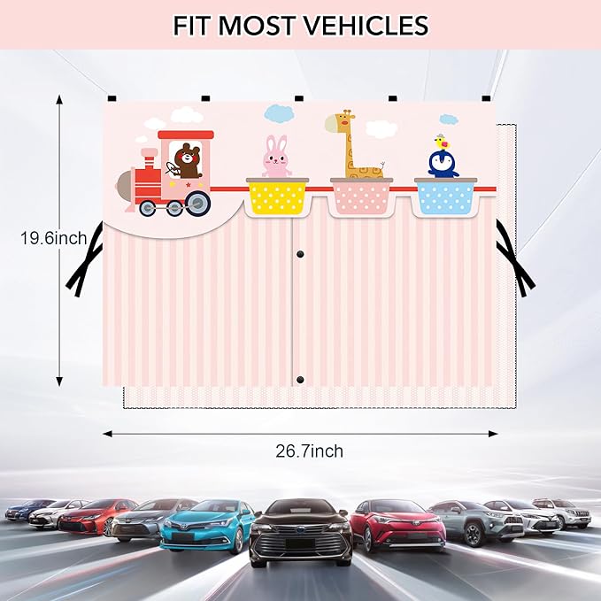 LEIWOOR 2-Pack Magnetic 2 Layers UV Protection Car Window Shades for Baby | Privacy full/half shade baby car window shades with curtain header breathable heat block back curtain for truck van sedan SUV - Image 7