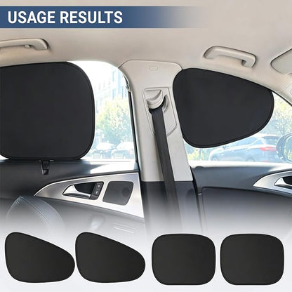 4 Pack Car Window Shades, Electrostatic Adsorption Blackout Sun Shade for Side Windows, UV Blocking Privacy Curtains for Baby, Camping, Napping, Sleeping, Universal Fit for Most Cars SUVs - Image 8