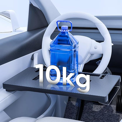 Carbon Fiber 3-in-1 Steering Wheel Tray Table & Car Seat Gap Filler Organizer & Centre Console Storage Box | Foldable Adjustable Car Desk/TableTray for Laptop, Eating & Work (【Foldable】 3-in-1) | Detachable Seat Gap Filler，0-30° Adjustable Angle，3-in-1... - Image 8