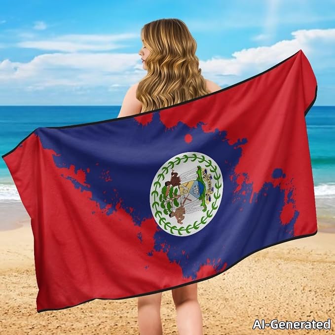 SEANATIVE Flag of Belize Seat Cover Universal Car Sport Towel Seat Cushion Sweat-Absorbent Towel Cloth Suitable for All Seasons Beach Seat Cover Washable - Image 4