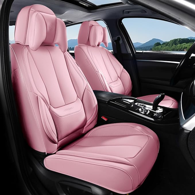 Coverado Car Seat Covers, Seat Covers for Cars, Waterproof Leather Auto Seat Protectors, Leather Car Seat Cushion, Car Interiors Accessories Universal Fit for Most Cars by COVERADOAUTO