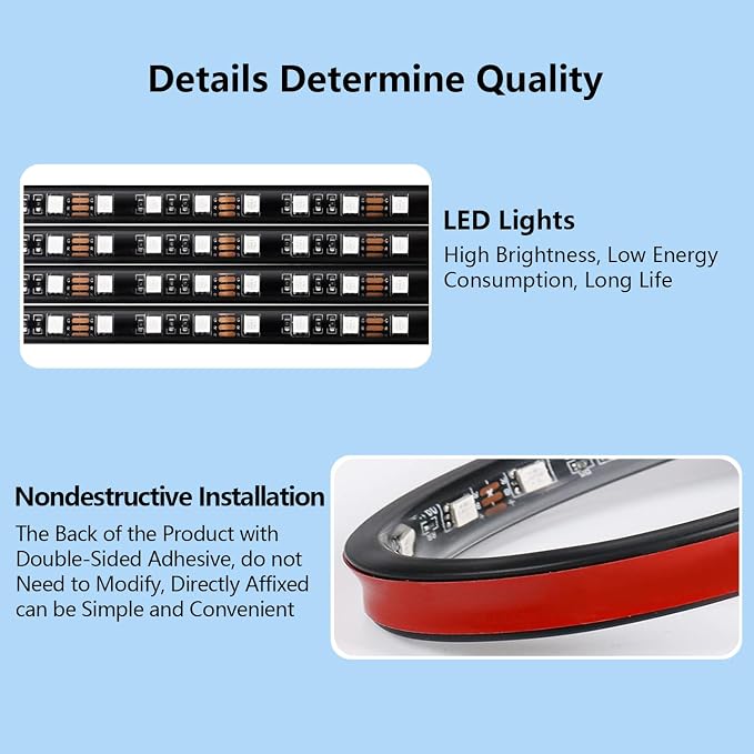 LED Lights for Car,Ambient Lights for Car,Car Footwell Lights,Car Ambient Light,16 Million Colors Music Sync,DIY Mode Multicolor LED Interior Lights for Cars,Trucks,SUVs,12V Power - Image 4