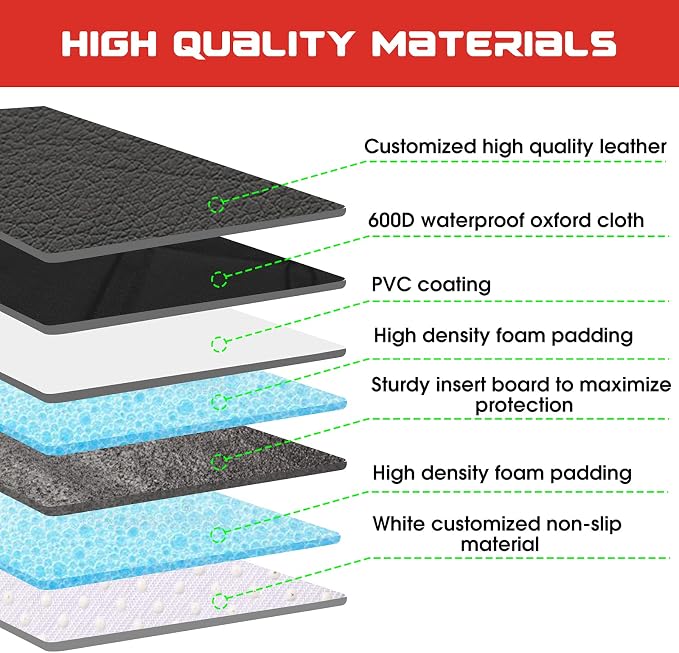 Kaiphy Car Seat Protector - Thick Padding - Durable, Waterproof Fabric, Leather Reinforced Corners (Black, XL) - Image 6