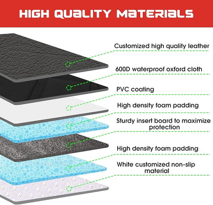 Kaiphy Car Seat Protector with Thick Padding + XL Large Car Seat Cover for Child Car seat, Eco Friendly Waterproof & Durable Fabric + 2 Storage Pockets Protect Fabric or Leather Seats 2Pack (Black) - Image 7