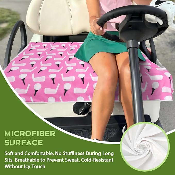 Golf Cart Seat Covers Club Car Golf Cart Accessories for Men Women Golf Carts Seat Towel Blanket 2-Seat Golf Cart Decorations - Image 3
